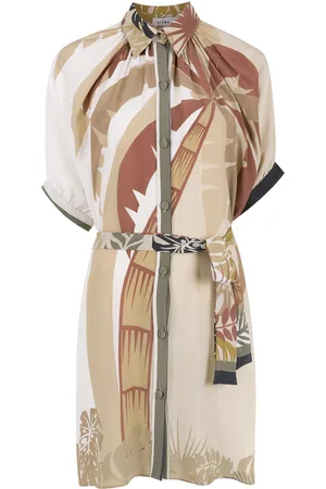AMIR SLAMA Tropical print shirt dress