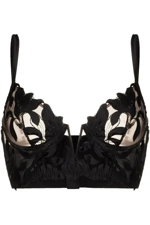 FLEUR DU MAL Lily Embroidery longline demi bra