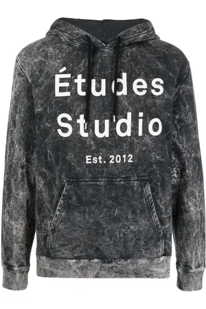 Etudes Klein logo-print bleached hoodie