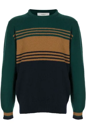PRINGLE OF SCOTLAND Striped panelled wool jumper
