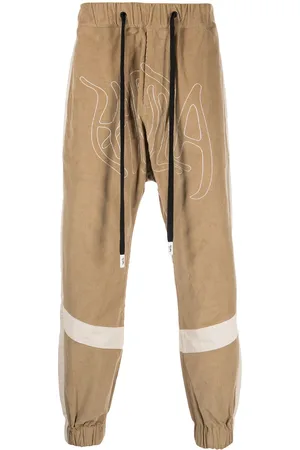 HACULLA Embroidered-logo ribbed drop-crotch pants
