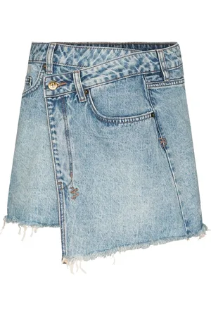 KSUBI Rap asymmetric denim mini skirt