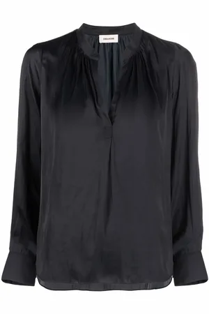 Zadig & Voltaire Satin-finish V-neck blouse