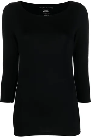 Majestic U-neck long-sleeved top