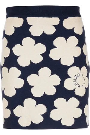 Kenzo Floral intarsia-knit skirt