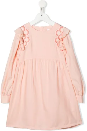 Chloé Embroidered-scallop midi dress