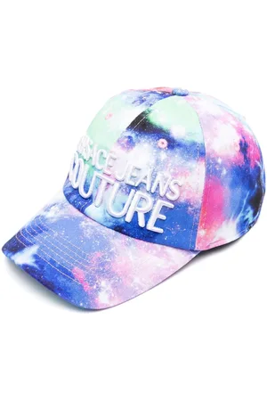 VERSACE Logo-embroidered galaxy-print cap