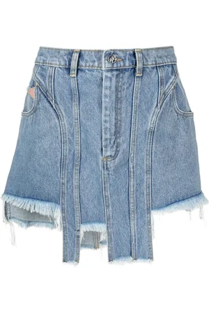 Natasha Zinko Asymmetric denim mini skirt