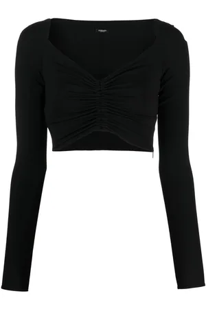 VERSACE V-neck cropped blouse