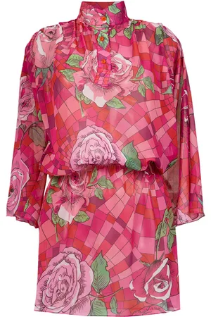 AMIR SLAMA Funel neck floral dress