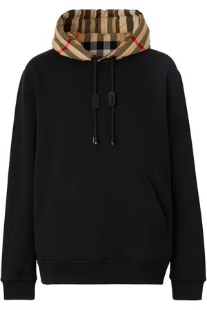 Burberry Check-hood cotton hoodie
