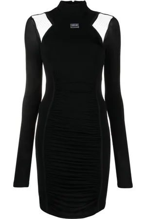 VERSACE Mesh-panel mini dress