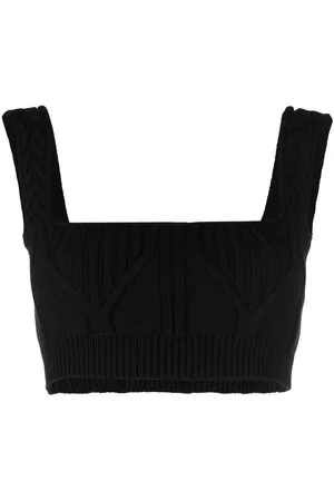 The Attico Miles ribbed-knit cropped top