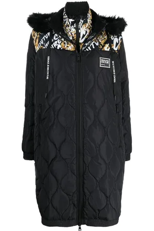 VERSACE Graphic-print quilted coat