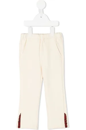 Familiar Frill-detail straight-leg trousers