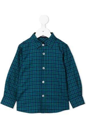 Familiar Gingham-check long-sleeve shirt