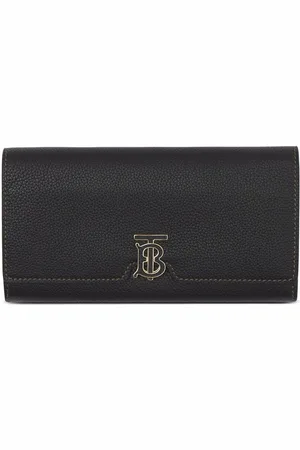 Burberry Monogram-plaque continental leather wallet