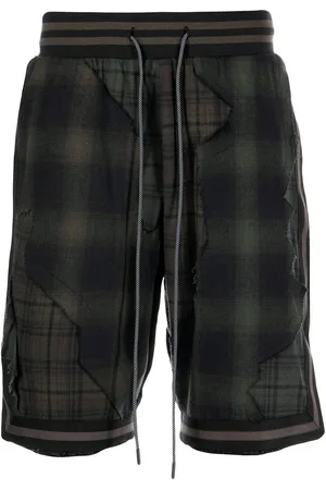 MOSTLY HEARD RARELY SEEN Plaid drawstring basketball shorts