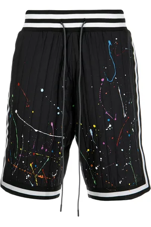 MOSTLY HEARD RARELY SEEN Quilted paint-splatter shorts