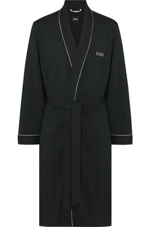 HUGO BOSS Embroidered-logo lounge robe