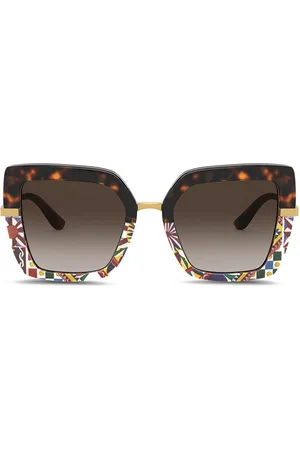 Dolce & Gabbana Printed square-frame sunglasses
