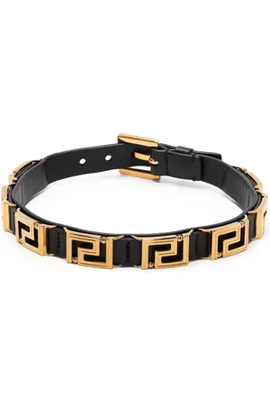 VERSACE Greca leather choker