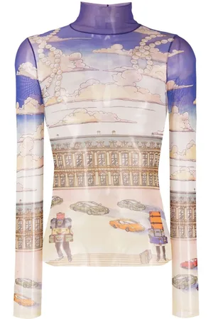 Casablanca Illustration-print top