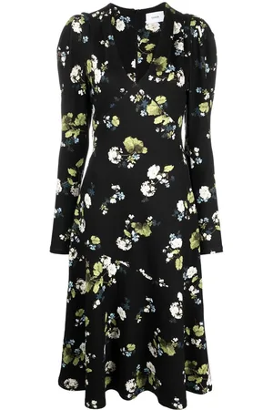 Erdem Floral-print puff-shoulder dress