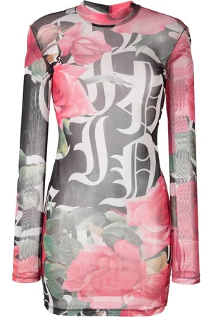 Philipp Plein Logo-print semi-sheer mini dress