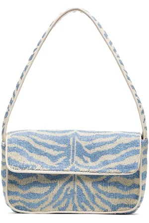Staud Tommy beaded zebra pattern shoulder bag