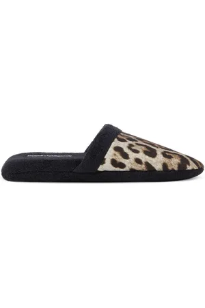 Dolce & Gabbana Leopard-print terry slippers