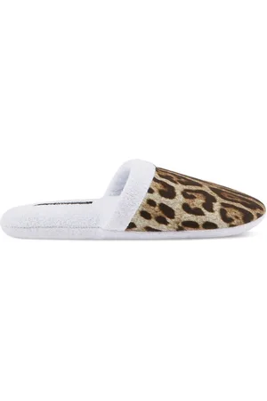 Dolce & Gabbana Leopard-print terry slippers