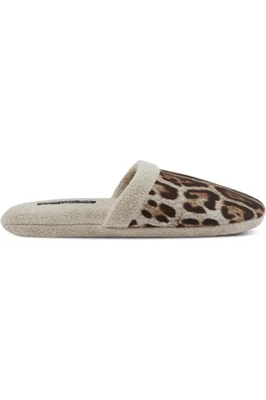 Dolce & Gabbana Leopard-print terry slippers