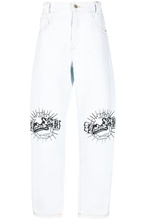 44 Label Group Graphic-print straight-leg jeans