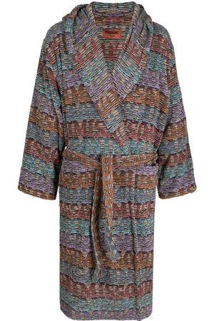 Missoni Striped towelling hooded bathrobe