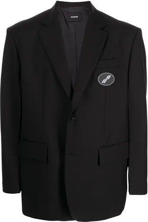 We11 Done Oversized suit logo-patch blazer