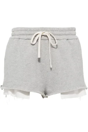 Miu Miu Layered-detail cotton shorts
