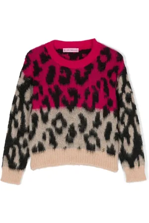 MISS BLUMARINE Leopard-print crew-neck jumper