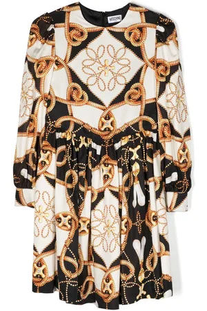 Moschino Baroque-print long-sleeve dress