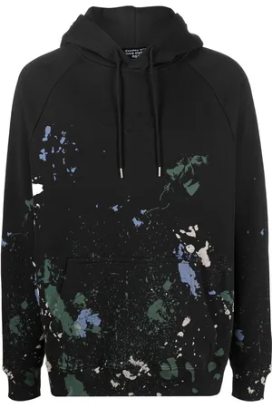 Etudes Paint-splatter organic cotton hoodie