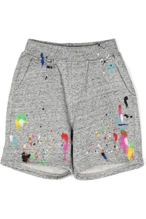 MOSTLY HEARD RARELY SEEN Louis paint-splatter track shorts