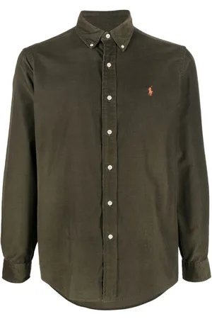 Ralph Lauren Corduroy embroidered-logo cotton shirt