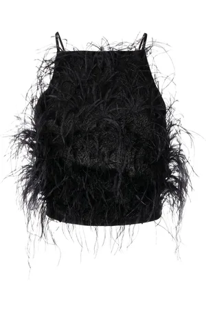 Cult Gaia Joey ostrich feather blouse