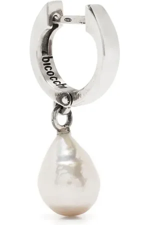 EMANUELE BICOCCHI Drop-pearl huggie hoop earring