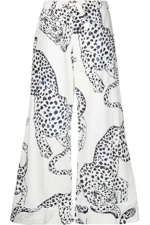 Desmond & Dempsey Leopard-print pajama trousers