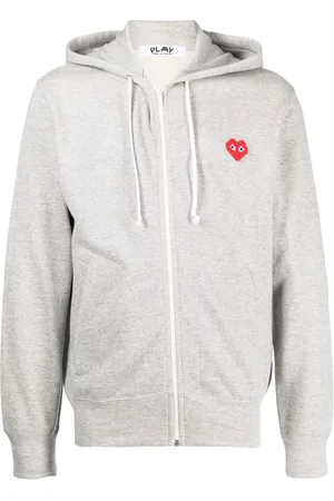 Comme des Garçons Logo-patch zip-up hoodie