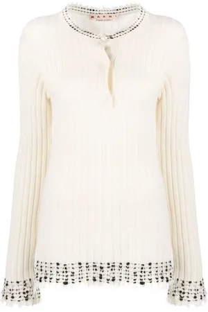 Marni Stippled trim ribbed jumper