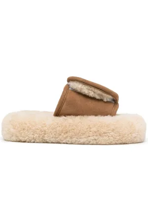Natasha Zinko Touch-strap shearling slides