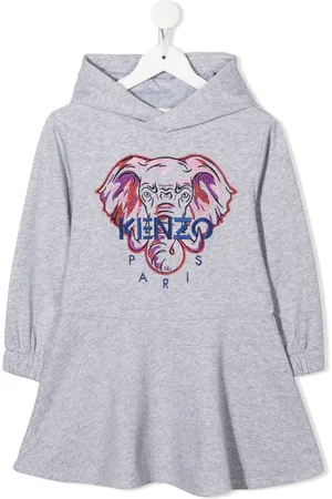 Kenzo Elephant-embroidered hooded dress