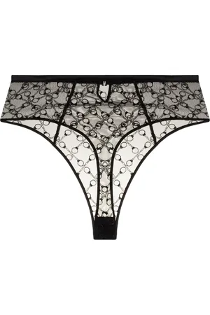 Kiki de Montparnasse High-waisted embroidered thong